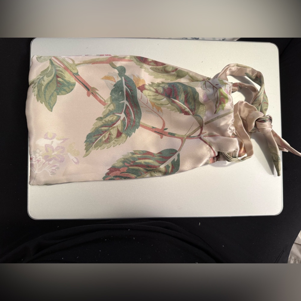 NWT AERIN X Colefax and Fowler ELOISE Silk Sleep Mask And Silk Drawstring Bag - Picture 11 of 13